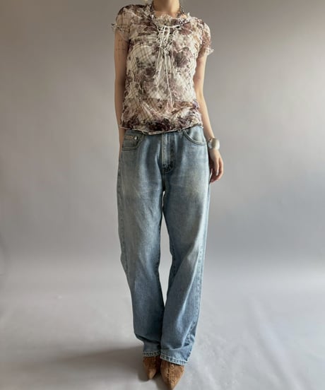 【USED】 Sheer Design S/S Top / 260622-011