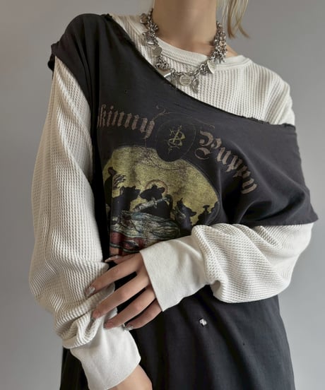 【USED】 Damage Cut-off T-shirt&Thermal Top /260607-029