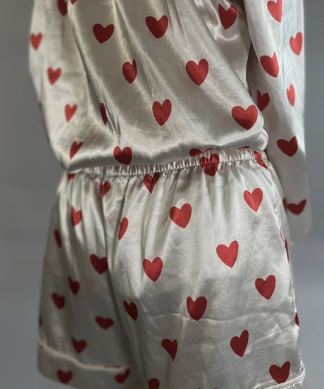 【USED】 MUMU Heart Patterned Pajama Set Up  /241109-016