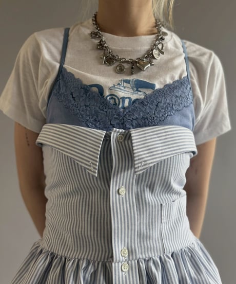【RE;CIRCLE】  RE Stripe Shirt Mini One-Piece / 260611-003