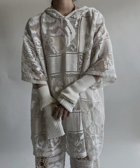 【RE;CIRCLE】 RE Crochet Lace S/S Hoodie / 220427-027