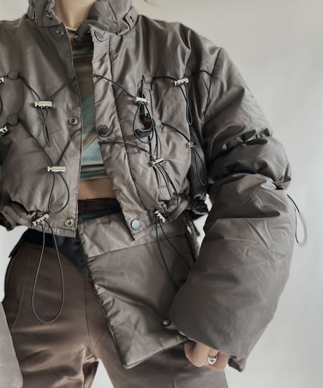 【RE;CIRCLE】 RE Draw Code Short Down Brown×Black + Sacoche / 221215-009
