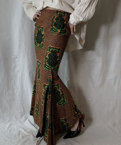 【USED】 African Batik Skirt③/210428-010