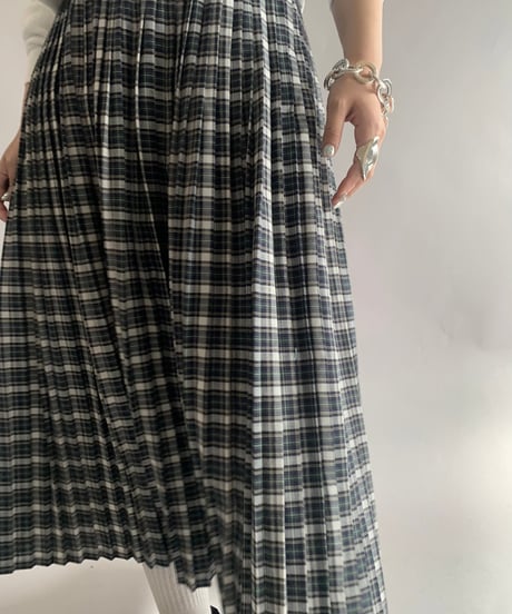 【USED】 ALEXON Check Patterned Pleats Skirt / 241102-017