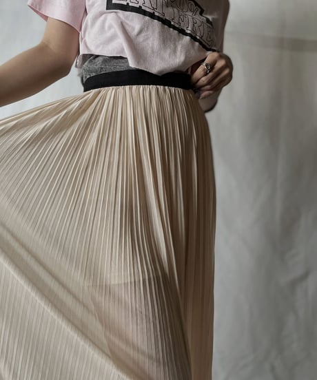 【USED】 Poly  Long Pleats Skirt④/20210819-033