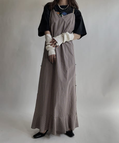 【USED】 Gingham Check Camisole One-piece / 220409-021