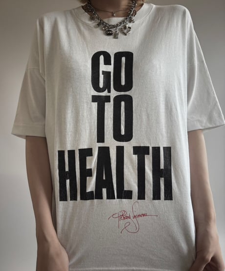 【USED】 RESIZED Made in USA 90's Fruit of the Loom GO TO HEALTH T-Shirt / 250802-011