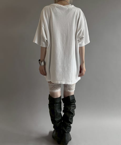【USED】 97's Made in USA Hanes Baseball Newspaper T-Shirt / 260607-027