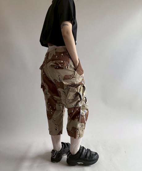 【USED】 Military Camouflage Painted Cut off Shorts  / 250719-015