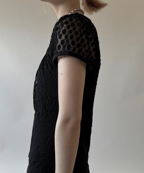 【USED】 Lace Pattern S/S Sheer One-Piece  / 250628-001