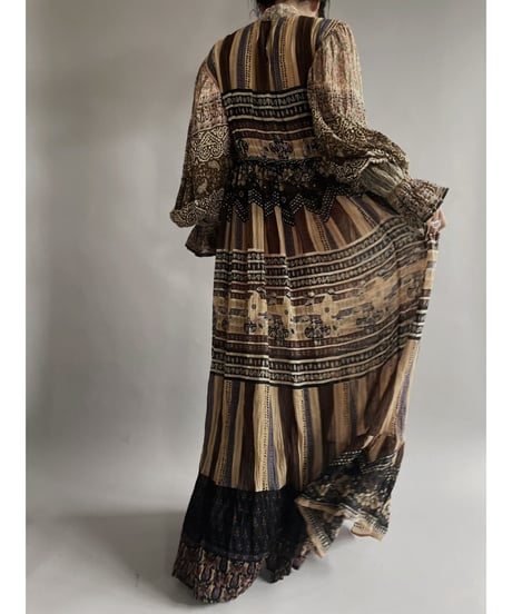 【RE;CIRCLE】 RE Indian Cotton Balloon Sleeved One-piece / 220901-009