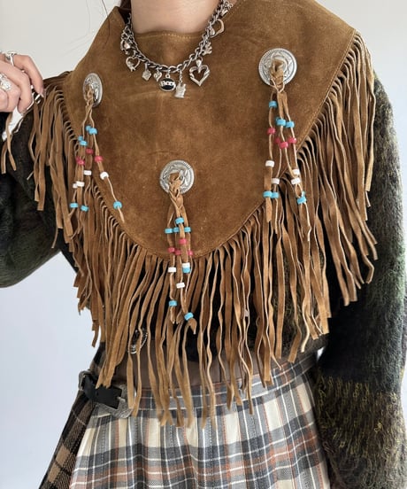 【USED】 Suede Fringe Vest /250102-018