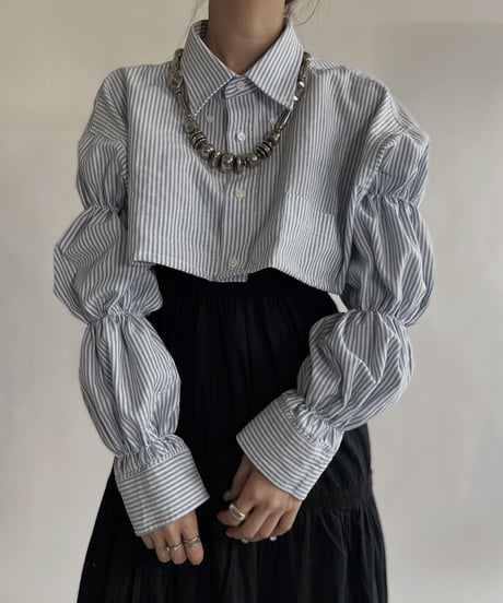 【RE;CIRCLE】 RE Short Striped Shirt / 220609-007