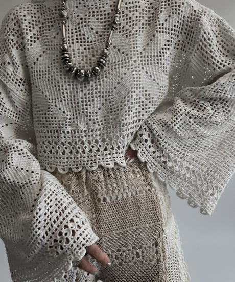 【RE;CIRCLE】 RE Crochet Lace Top / 220728-022