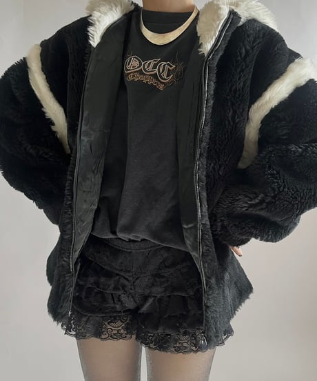 【USED】  Fake Fur Hooded Jacket /241221-011