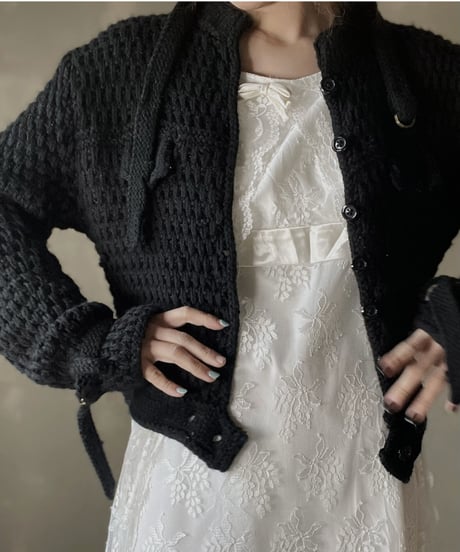 【USED】  Crochet Knit Cardigan/220220-010