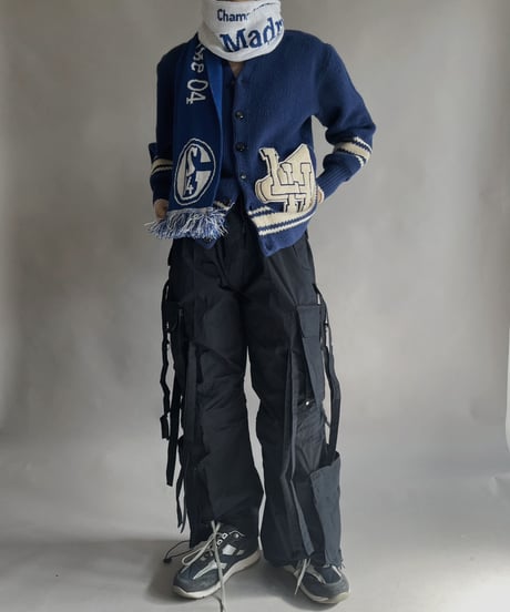 【USED】 Double Face Knit Soccer Muffler Blue × White / 230206-017