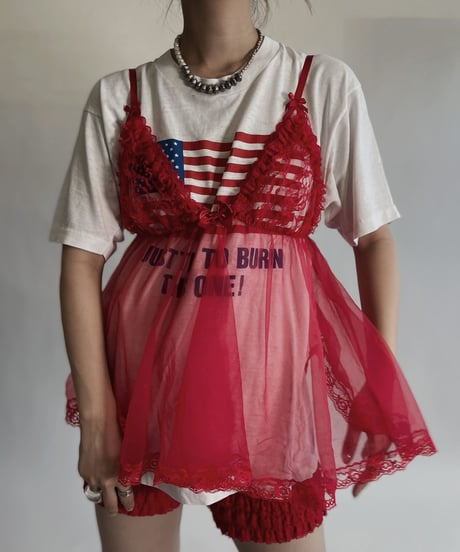 【USED】 Lace See-through Camisole Top /220716-029