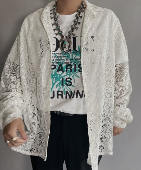 【RE;CIRCLE】 RE Men's Crochet Lace Shirt / 220915-002