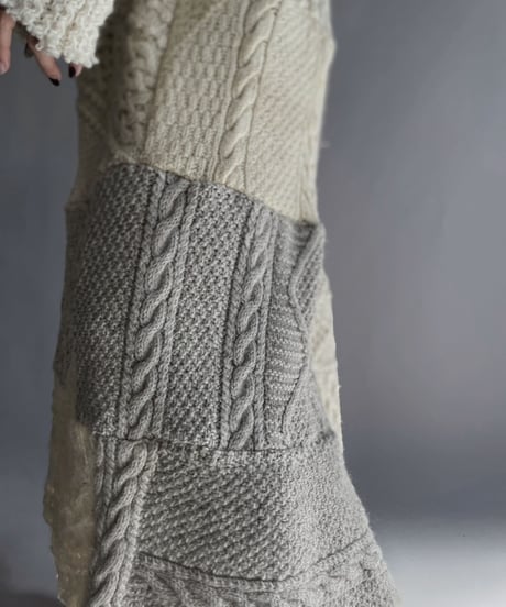 【RE;CIRCLE】 RE Alan Knit Patchwork Jump Skirt / 221124-030