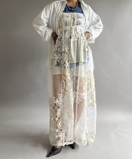 【RE;CIRCLE】RE Crochet Patch Camisole One-Piece/240829-005