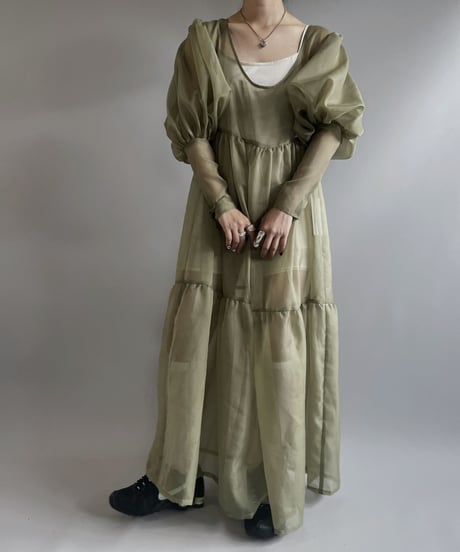 【RE;CIRCLE】 RE Sheer Puff Sleeve One-piece / 230706-003