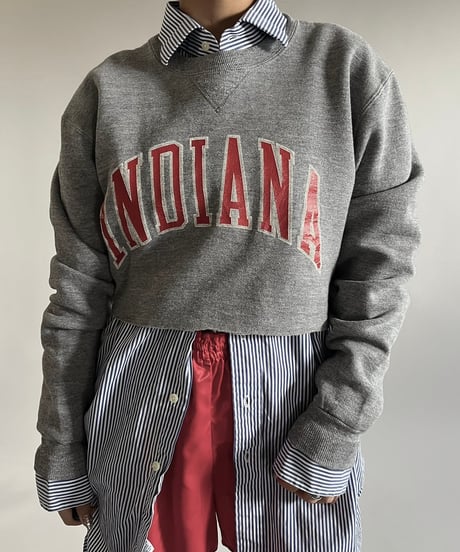 【USED】 Made in USA 90's Russell Athletic INDIANA Cut Off Sweat Top /250125-017