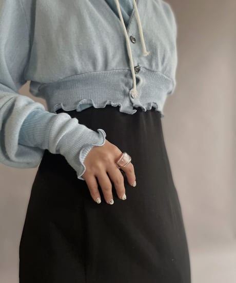 【RE;CIRCLE】 RE Acrylic Knit Cardigan + Hoodie Light Blue / 230220-011