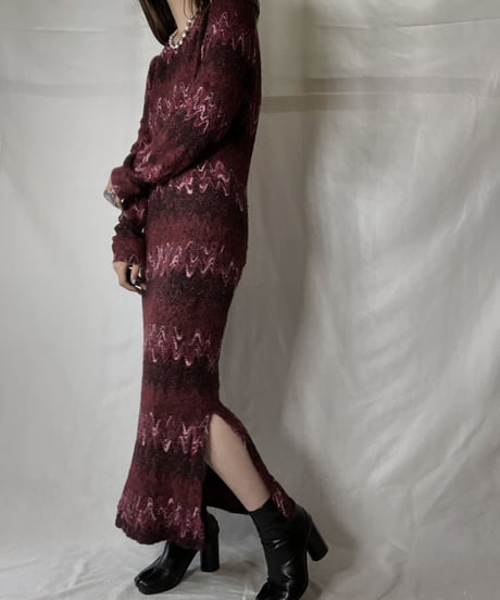 【USED】  Knit L/S One-piece/211014-050
