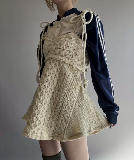 【RE;CIRCLE】 RE Aran Side Slit Camisole Mini One-Piece / Ivory  / 251030-013