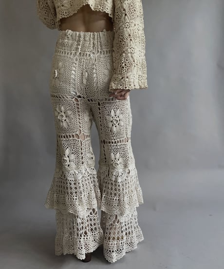 【RE;CIRCLE】 RE Crochet Tiered Pants / 230504-013
