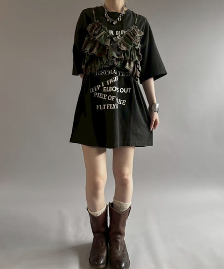 【RE;CIRCLE】 RE Camo Back Ribbon Frill Bustier / 260618-004