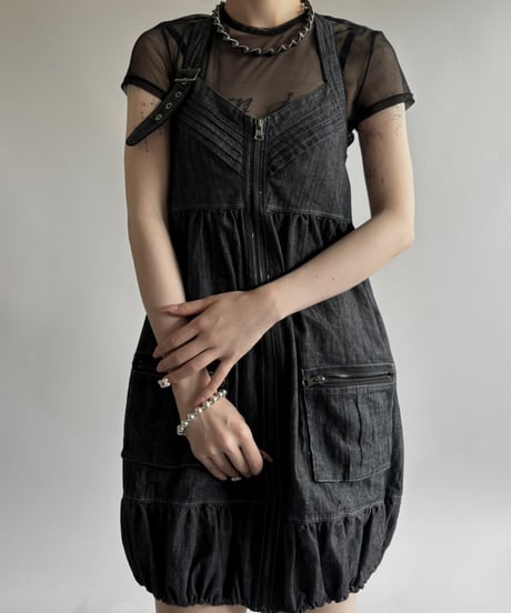 【USED】 Zip Up Design Camisole One-Piece  / 250531-014