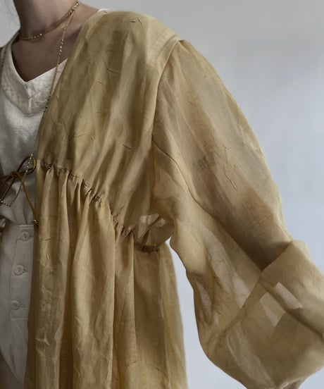 【RE;CIRCLE】 RE Sheer Mustard Yellow Gown / 220721-004