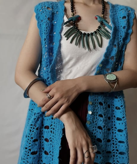 【USED】  Crochet N/S Long Vest/20210819-014