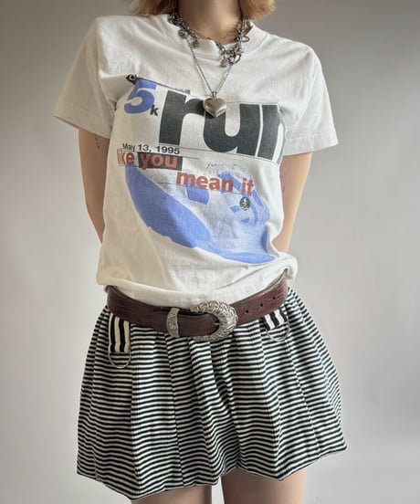 【USED】 RESIZED Made in USA 95's Fruit of the Loom 5k RUN T-Shirt / 250802-005