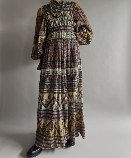 【RE;CIRCLE】 RE Indian Cotton Balloon Sleeved One-piece / 220901-007