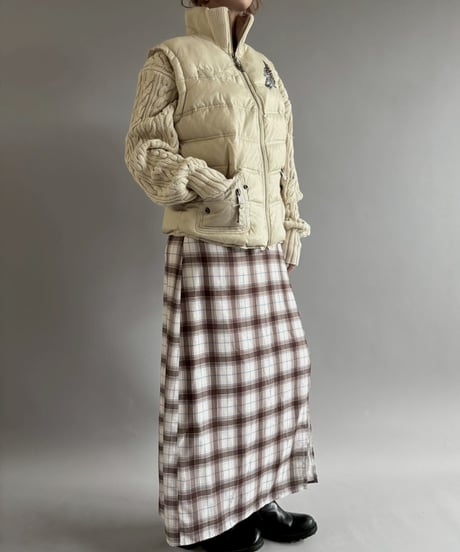 【USED】 Checked Long Camisole One-Piece  /251115-011