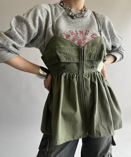 【RE;CIRCLE】 RE ARMY Zip Corset Bustier/ 250508-005