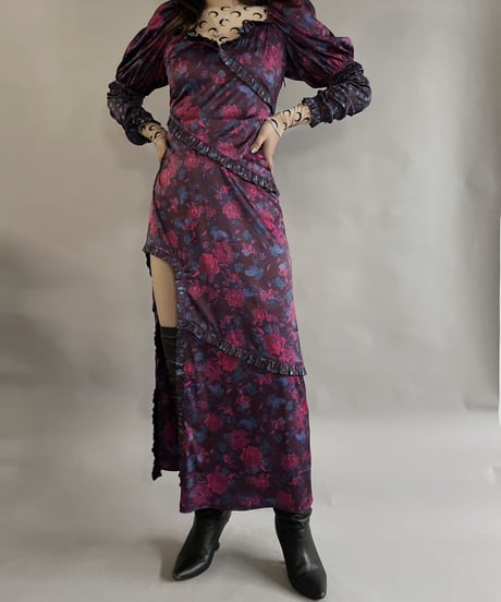 【USED】 Poly Flower Patterned One-piece / 230401-002
