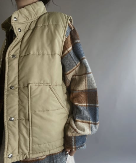 【USED】 Nylon Down Vest Beige / 221224-020