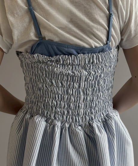 【RE;CIRCLE】  RE Stripe Shirt Mini One-Piece / 260611-003