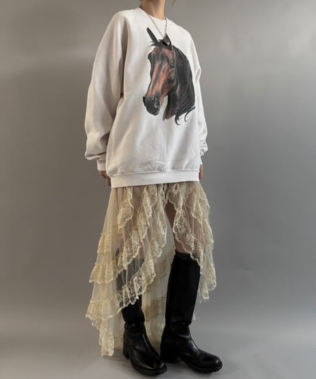 【USED】 90's Screen Stars Horse Sweat Top  /250927-022