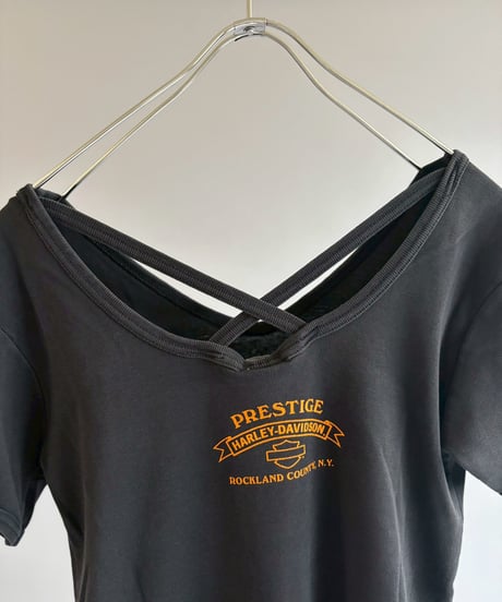 【USED】 Made in USA HARLEY DAVIDSON Back Closs Design T-Shirt / 260607-003