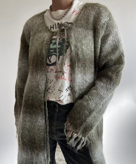 【USED】 Mohair Knit Gown Coat /250104-042