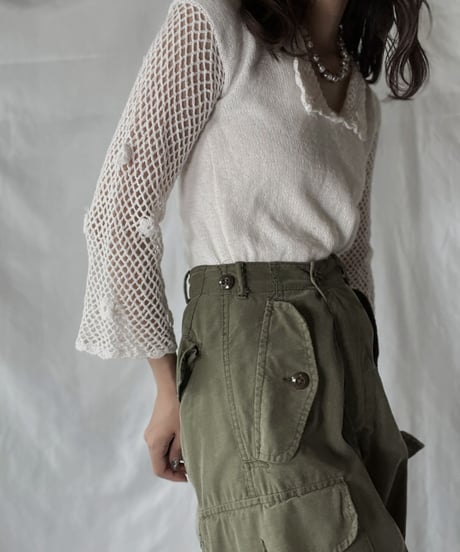 【USED】   Crochet Knit L/S Top②/210921-037