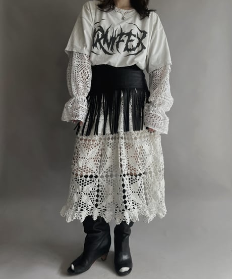 【USED】 Leather Skirt Black / 230304-009