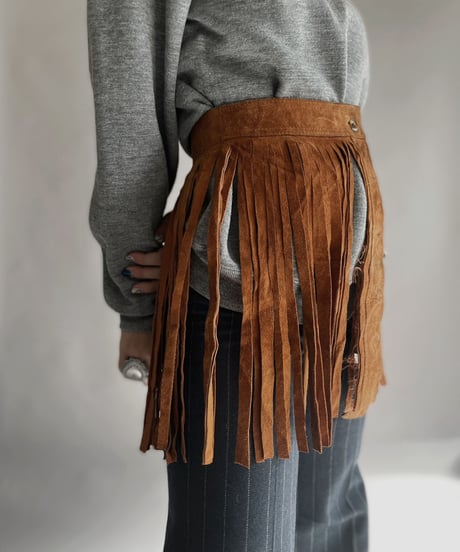 【USED】 Suede Fringe Skirt / 230128-008