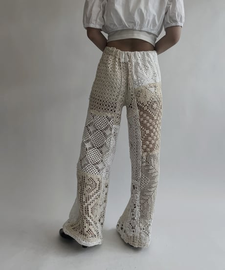 【RE;CIRCLE】 RE Crochet Patchwork Pants / 220728-025