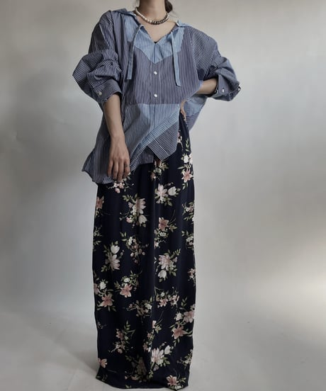 【RE;CIRCLE】 RE Stripe Shirt Mexican Hoodie / 220423-026